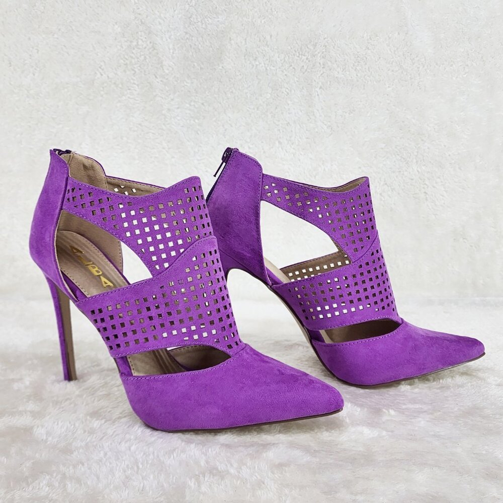 Sexy Nichole Purple Micro Suede Shootie Bootie High Heels Boots